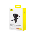 Car Quick Charger 60W 12-24V USB-C QC4.0 PD3.0 with Retractable 0.7m USB-C Cable, Black