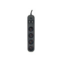 GEMBIRD Smart power strip with USB charger 4 French sockets black