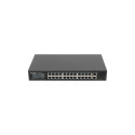 SWITCH LANBERG 24X 100MB POE+/2X COMBO RACK 19" GIGABIT ETHERNET 250W