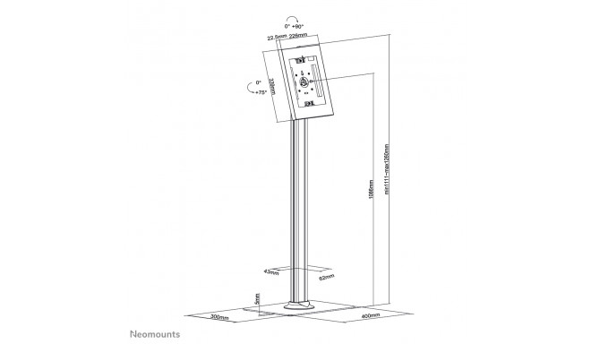 NEOMOUNTS  TABLET ACC FLOOR STAND/9.7-11" FL15-650WH1