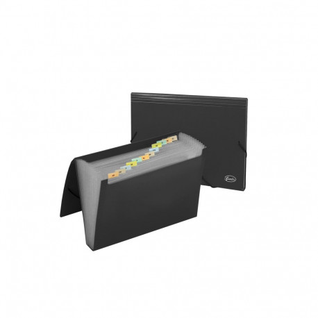 Lõõtsmapp A4 12-osaline nurgakummiga must FOROFIS