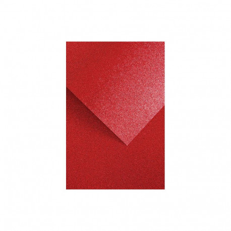 Glitterkartong A4, 210g/5lk punane