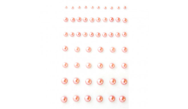 Poolpärl kleebised roosa, 3-7mm, 54tk