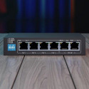 Switch KRIOS PoE 4x Gigabit PoE/PoE+, 2x RJ45 Uplink Gigabit, 60W