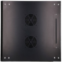 Wall cabinet 4U 600x600 black glass door