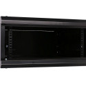 Wall cabinet 4U 600x600 black glass door