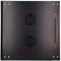 Wall cabinet 4U 600x600 black glass door