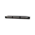 GEMBIRD NPP-C624-002 Gembird 19 patch panel 24 port 1U cat.6 with rear cable management, black