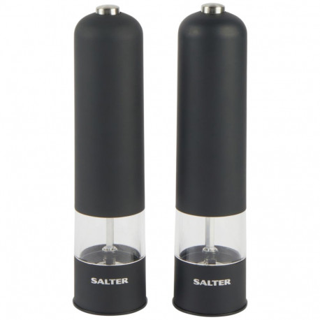 Salter 7524 BKXRUP3 Soft Touch Electric Mill Set, Matte Black