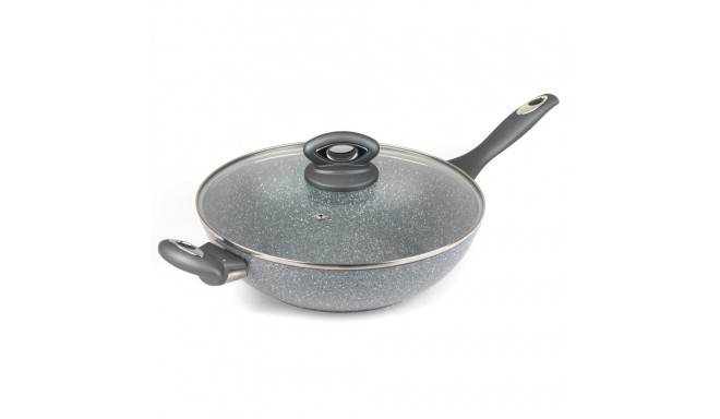 Salter BW02772G2MOR Marblestone Wok 28 cm, Grey