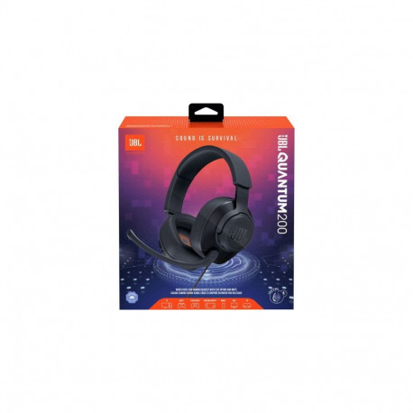 JBL Quantum 200 Headphone Wired Gaming Headset with Microphone, Black EU