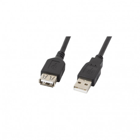 USB-A M/F 2.0 CABLE 5M BLACK LANBERG