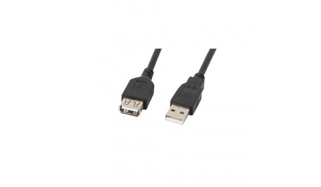 USB-A M/F 2.0 CABLE 5M BLACK LANBERG