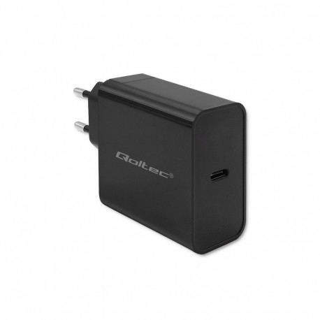Qoltec 52379 Super Quick PD Charger | 1xUSB-C | 65W | 5-20V | 3-3.25A | Black