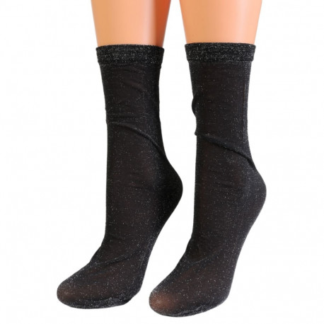 SOKISAHTEL CAMELIA musta värvi sädelevad sokid 444