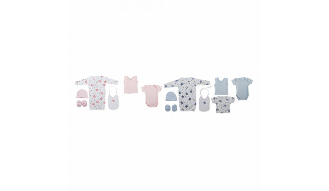 Предметы одежды DKD Home Decor Синий Розовый 0-6 Months Звезды (7 Предметы) (2 штук)