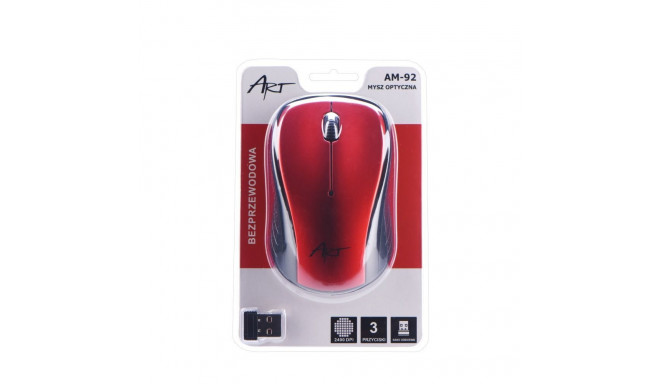 ART wireless computer mouse 2400 dpi AM-92 red