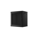 RACK CABINET 19" WALL-MOUNT 12U/600X450 WITH PERFORATED DOOR BLACK LANBERG (FLAT PACK)