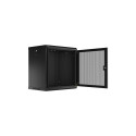 RACK CABINET 19" WALL-MOUNT 12U/600X450 WITH PERFORATED DOOR BLACK LANBERG (FLAT PACK)