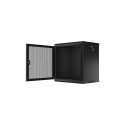 RACK CABINET 19" WALL-MOUNT 12U/600X450 WITH PERFORATED DOOR BLACK LANBERG (FLAT PACK)