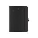 RACK CABINET 19" WALL-MOUNT 12U/600X450 WITH PERFORATED DOOR BLACK LANBERG (FLAT PACK)