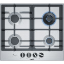 Bosch Serie 6 PCH6A5B90 hob Black, Stainless steel Built-in Gas 4 zone(s)