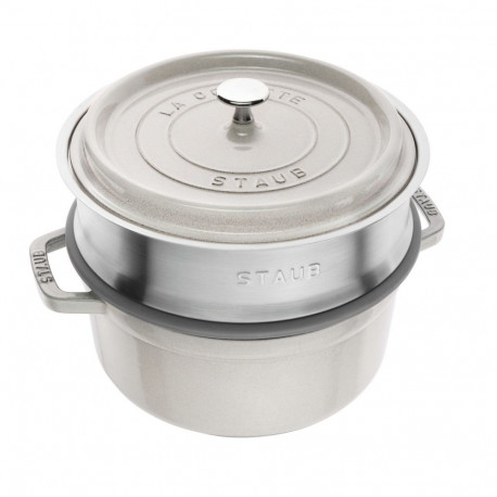 STAUB La Cocotte malmist ümmargune pott sisuga 40508-822-0 - 3,8 l valge trühvel