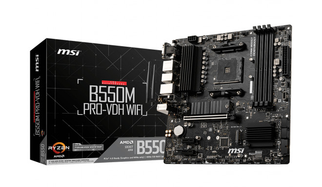 MSI B550M PRO-VDH WIFI emaplaat AMD B550 Socket AM4 micro ATX