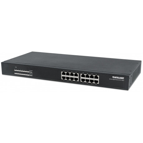 Intellinet kommutaator 16-porti Gigabit Ethernet PoE+ IEEE 802.3at/af Endspan räkki paigaldatav
