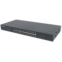 Intellinet 24-Port Gigabit Ethernet Switch with 2 SFP Ports, 24 x 10/100/1000 Mbps RJ45 Ports + 2 x 