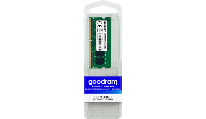 Goodram GR3200S464L22S/8G memory module 8 GB 1 x 8 GB DDR4 3200 MHz