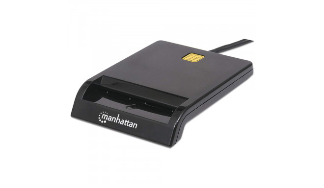 Manhattan USB-A Contact Smart Card Reader, 12 Mbps, Friction type compatible, External, Windows or M