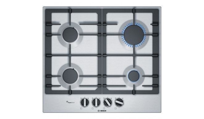Bosch Serie 6 PCP6A5B90 hob Black, Stainless steel Built-in Gas 4 zone(s)