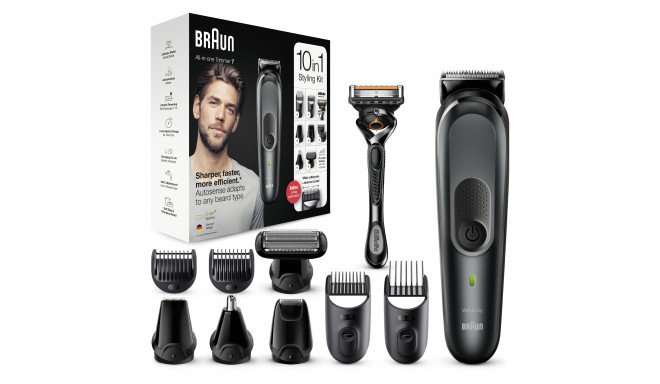 Braun All-in-one trimmer MGK 7321 Cordless, Number of length steps 13, Black
