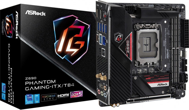 ASRock Z690 Phantom Gaming-ITX/TB4, Intel Z690 emaplaat - Sockel 1700, DDR5