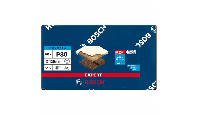 Bosch Expert C470 sanding sheet, 125mm, K80 (50 pieces, for eccentric sanders)