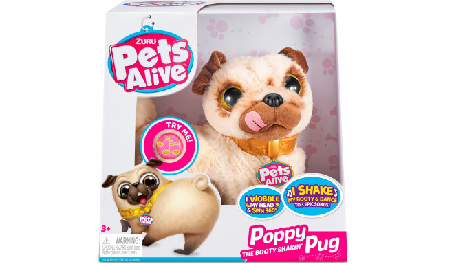 ZURU Pets Alive Booty Shaking Pups - Pug, cuddly toy