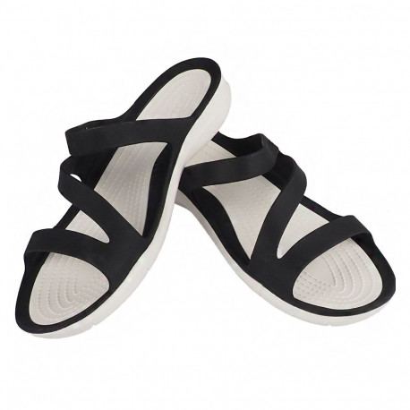 Klapki damskie Crocs Swiftwater Sandal W czarno-białe 203998 066 39-40