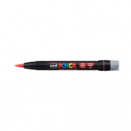 Marker UNI Posca PCF-350 punane, pintselotsaga, 1-10mm