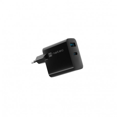 USB CHARGER NATEC RIBERA GAN 1X USB-A + 1X USB-C 45W BLACK