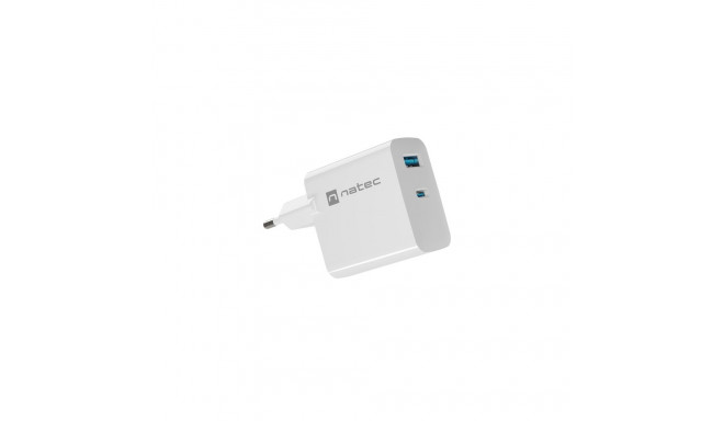 USB CHARGER NATEC RIBERA GAN 1X USB-A + 1X USB-C 45W WHITE