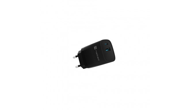 USB CHARGER NATEC RIBERA GAN 1X USB-A + 1X USB-C 30W BLACK