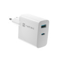 USB CHARGER NATEC RIBERA GAN 1X USB-A + 1X USB-C 65W WHITE