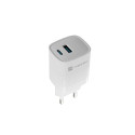 USB CHARGER NATEC RIBERA GAN 1X USB-A + 1X USB-C 30W WHITE