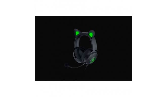 Razer juhtmega ülepea must mänguri peakomplekt Kraken V2 Pro Kitty Edition