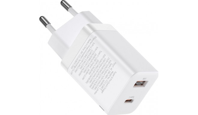 Baseus Super Si Pro charger 1x USB-A 1x USB-C 3 A (BSU2902WHT)