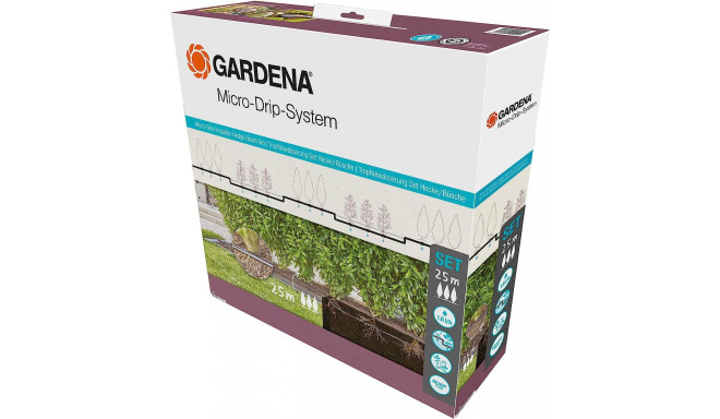 GARDENA Micro-Drip-System drip irrigation hedges/bushes set, 25 meters, drippers (black, model 2023,