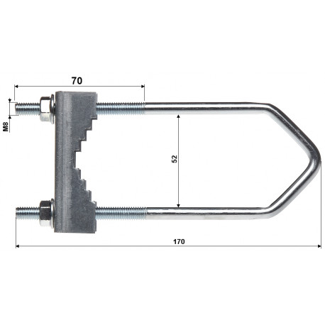 U-bolt clamp OZ-50/M8X150
