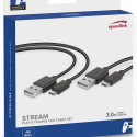 STREAM Play & Charge USB Cable Set - for PS4, black