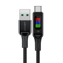 Acefast C7-04 USB-A USB-C 60W 1,2m kabel s displejem - černý